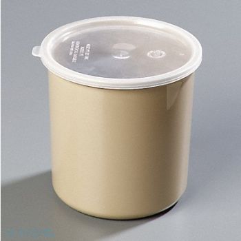 CARLISLE Poly-Tuf Crock w/Lid 2.7 qt. Beige PK6, 14D225