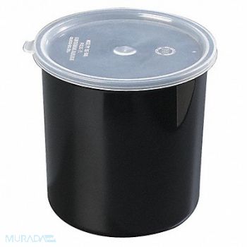 CARLISLE Poly-Tuf Crock w/Lid 2.7 qt. Black PK6, 14D226