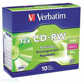VERBATIM CD-RW Disc 700 MB 80 min 12x PK10, 14F857