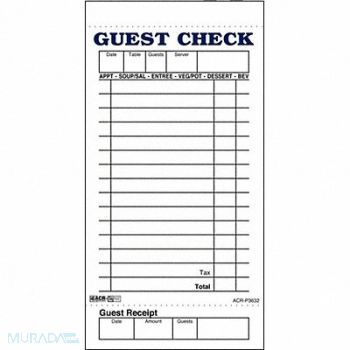 DAYMARK Guest Checks Receipts PK50, 14H113
