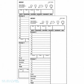 DAYMARK Guest Checks 2-Part Carbonless PK40, 14H132