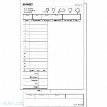 DAYMARK Guest Checks Receipts 2-Part PK8, 14H133