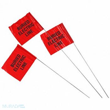 BRADY Marking Flag Blk/Red Elec Plastic PK100, 14H738