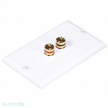 MONOPRICE A/V Wallplate Banana Post 2pc 1Spkr Wht, 14J362