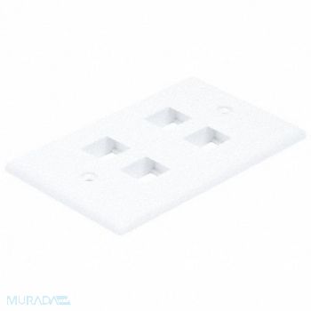 MONOPRICE WallPlate Blank 4 Hole White, 14J396