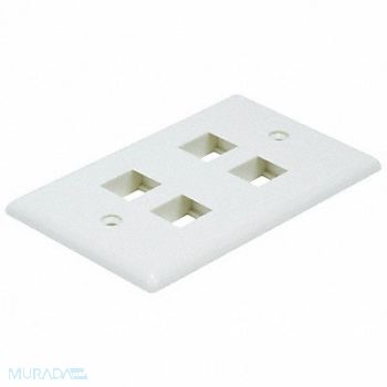 MONOPRICE WallPlate Blank 4 Hole Ivory, 14J397