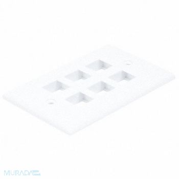 MONOPRICE WallPlate Blank 6 Hole White, 14J398