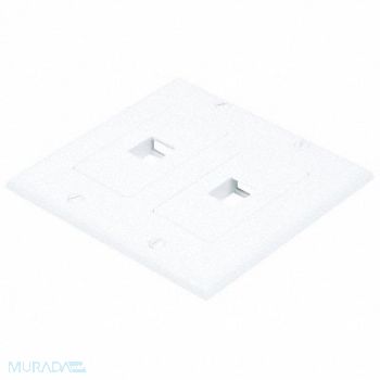 MONOPRICE WallPlate Blank 2 Hole 2 Gang White, 14J401