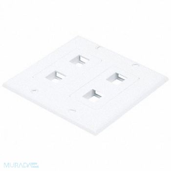 MONOPRICE WallPlate Blank 4 Hole 2 Gang White, 14J403