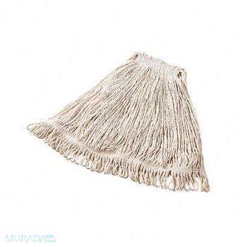 RUBBERMAID COMMERCIAL PRODUCTS Wet Mop White Cotton PK6, 14J836