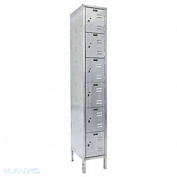 HALLOWELL Bx Lckr 6x1Lckr Silver 78 x12 x18 Assm, 14L074