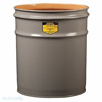 JUSTRITE Open-Head Drum 4-1/2 gal Gray, 14N866