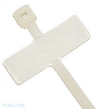 DOLPHIN COMPONENTS CORP Cable Tie w ID Tag 4 in Natural PK100, 14X859