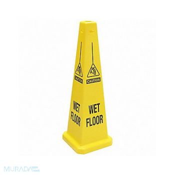 BRADY Safety Cone Yellow Plastic 35 in H, 14Z369