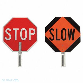 BRADY Traffic Control Paddle 18 H 18 W Alum, 14Z558