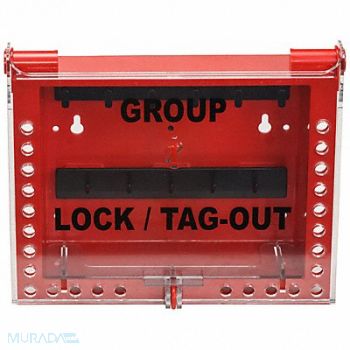 BRADY Lock Box 4 D 11 H 13 W Plastic Red, 799YX0