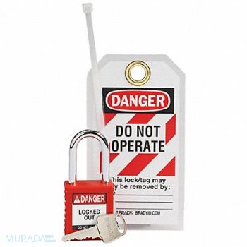 BRADY Lockout Kit 1 Lockout 1 Tag Red, 799YU9