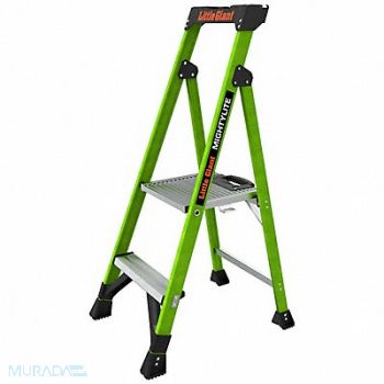 LITTLE GIANT Stepladder 4ft H 1 W Platform 300 lb Cap, 794JE4