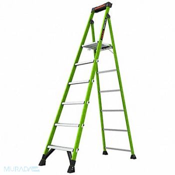LITTLE GIANT Stepladder 8ft H 1 W Platform 300 lb Cap, 794JE3