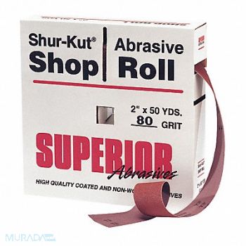 SUPERIOR ABRASIVES Shop Roll 1 x50 yd. A/O Grit Crocus, 153J23