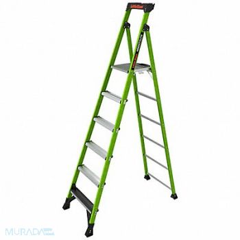 LITTLE GIANT Stepladder 8ft H 1 W Platform 375 lb Cap, 794JE1