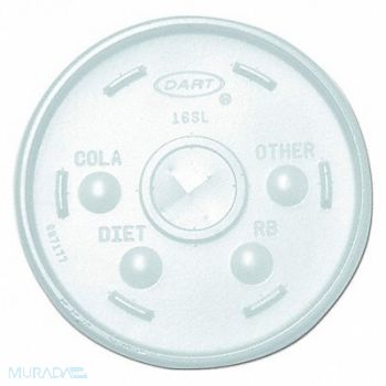 DART Hot/Cold Cup Lid 12oz-24oz White PK1000, 1UCV5
