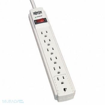 TRIPP LITE Surge Protector Strip 6 Outlet Gry, 15D974
