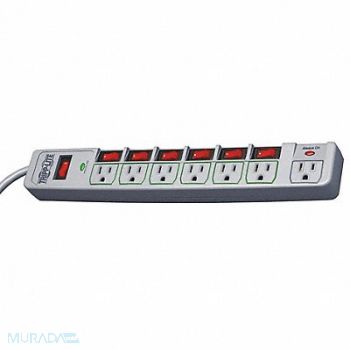 TRIPP LITE Surge Protector Strip 7 Outlet Gray, 15D976