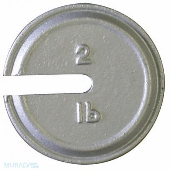 RICE LAKE WEIGHING SYSTEMS Weight Slotted 2 lb Cast Iron Class 7, 15F047