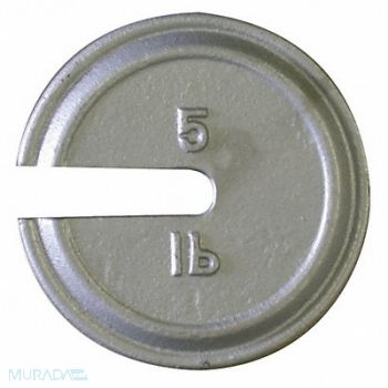 RICE LAKE WEIGHING SYSTEMS Weight Slotted 5 lb Cast Iron Class 7, 15F051