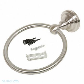 GRAINGER APPROVED Towel Ring SS Zinc Satin Nickel, 15F399