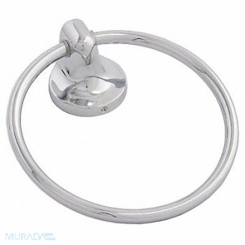 GRAINGER APPROVED Towel Ring Zinc Polished Chrome 6 in w, 15F405