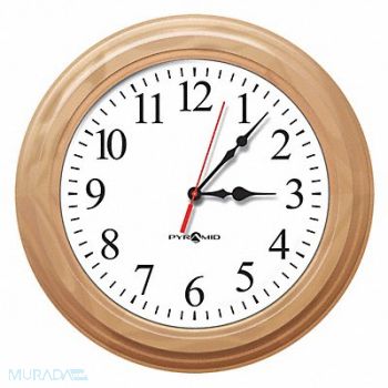 PYRAMID Wall Clock Analog Battery, 15F565