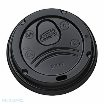 DIXIE Disp Hot Cup Lid 10oz-20 oz Black PK1000, 15J209