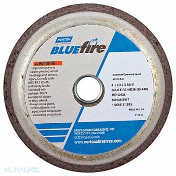 NORTON Flaring Cup Wheel Type 11 Face Dia 4 In, 15K069