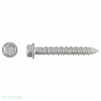 RED HEAD ConcScrw HexWashr SS 1/4 D 1-3/4 L PK100, 15X493