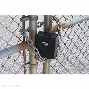 RANGER LOCK Padlock Guard 5 1/4in Hardened Steel Blk, 15X830