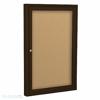 BALT Enclosed Bulletin Board Coffee 1 Door, 15Y246