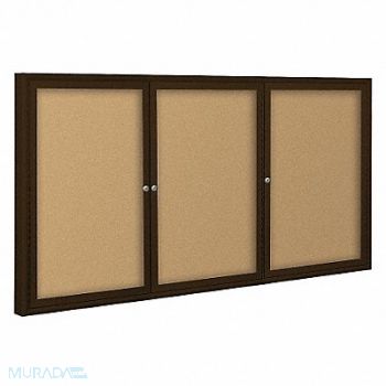 BALT Enclosed Bulletin Board Coffee 3 Door, 15Y250