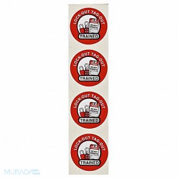 BRADY Hard Hat Label Black Red/White PK4, 15Y472
