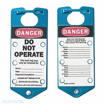 BRADY J5049 Lockout Hasp 6 Lock Blue PK5, 15Y524