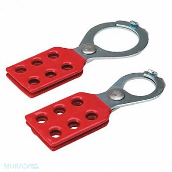 BRADY Lockout Hasp 6 Lock Red, 15Y533