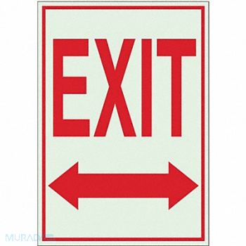 BRADY Exit Sign 10X7 R/GRN Exit ENG SURF, 548V85