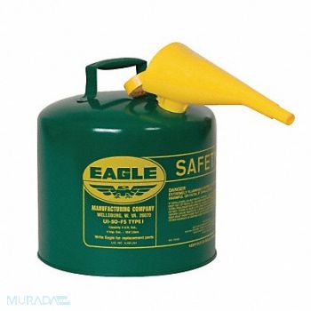 EAGLE Type I Safety Can 5 gal Green 13-1/2 H, 15Z007