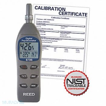 REED INSTRUMENTS Psychrometer Digital Nist Cert, 161C19