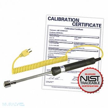 REED INSTRUMENTS Probe Type K Surface Nist Cert Yel, 161D94