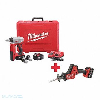 MILWAUKEE Cordless Expansion Tool Kit, 165FV0