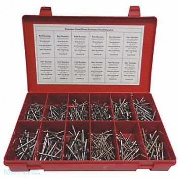 HANSON RIVET Blind Rivet Assortment Salt Water Marine, 166N60