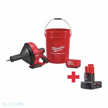 MILWAUKEE Drain Gun Kit 25 ft Max Run 12.0V, 169A62