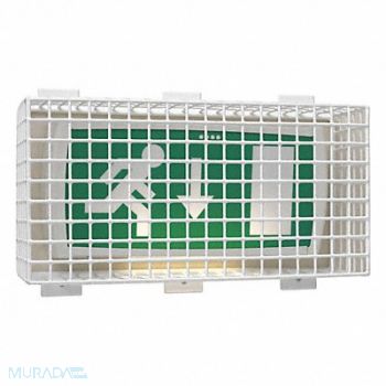 SAFETY TECHNOLOGY INTERNATIONAL Wire Guard Steel White 17 3/4 Emrg Lght, 16D857